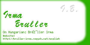 irma bruller business card